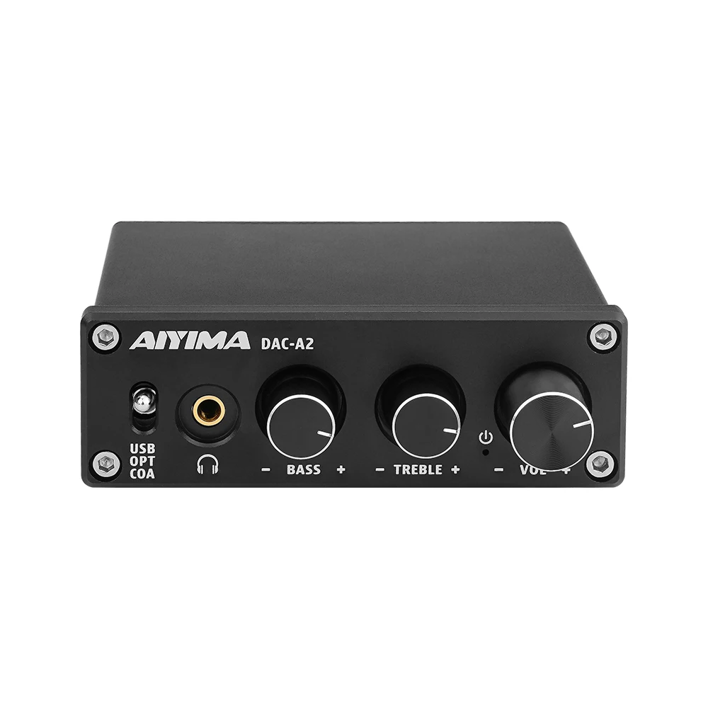 Black Unit AIYIMA мини аудио декодер волоконный коаксиальный USB декодер Регулировка низких частот с усилителем для наушников для домашнего кинотеатра - Цвет: Black Unit