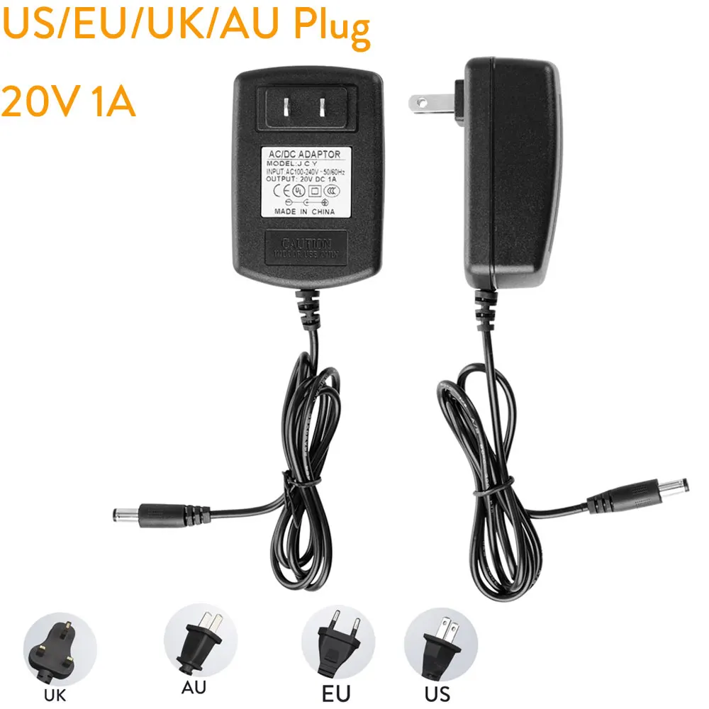 

100-240V LED Power Supply Adapter Transformer To 20V 1A Plug US EU UK AU For LED Strip light Bulb Lamp