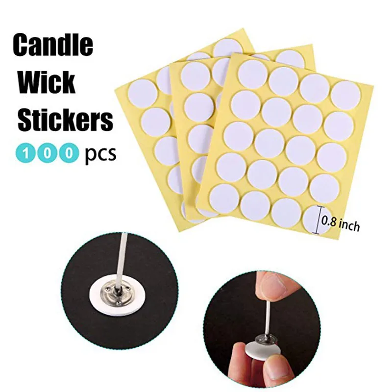 

100Pcs Candle Wick Stickers, 20mm Double-sided Foam Adhesive Glue Dots Wick Heat Resistance Candle Making Supplies for Candle