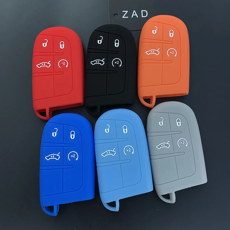 ZAD силиконовый чехол для автомобильного ключа защитный JEEP Dodge Chrysler FIAT Smart Remote 4