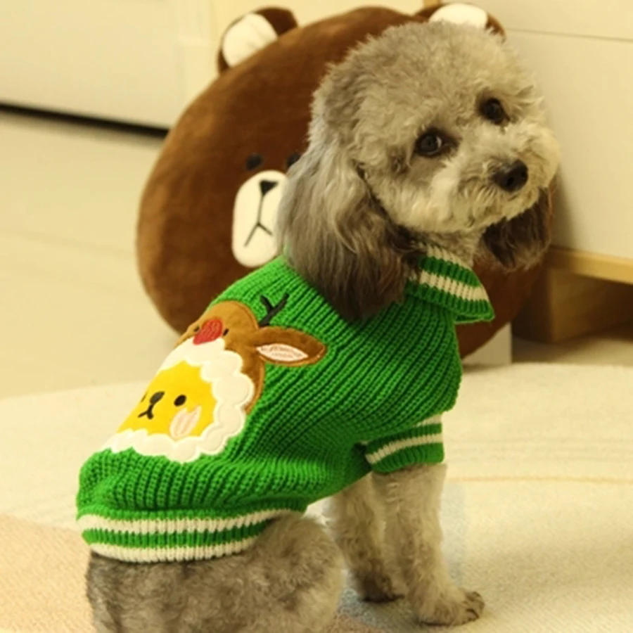 Милый свитер для собаки Рождество маленький средний осенний Bichon плюшевое пальто