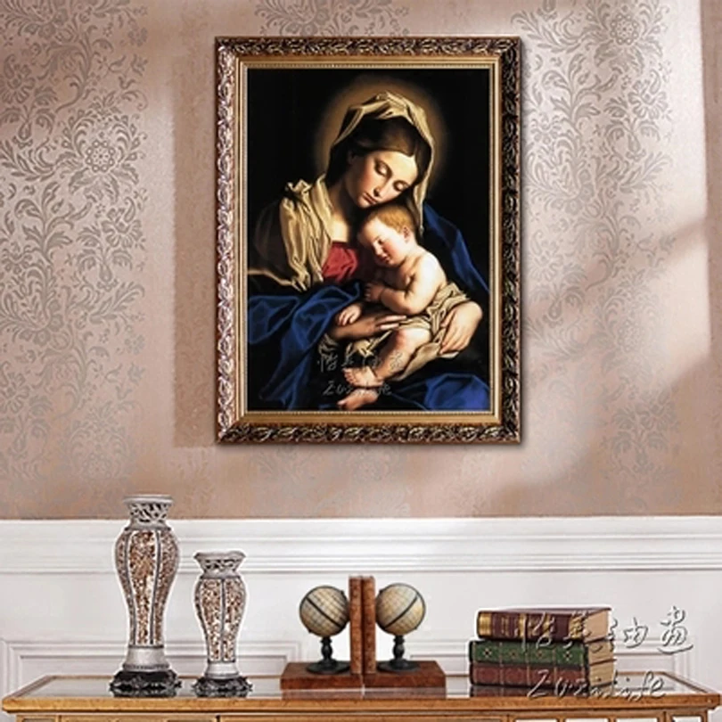 Мария Холдер ребенок Иисус Мать Печать постер и печать на холсте настенные