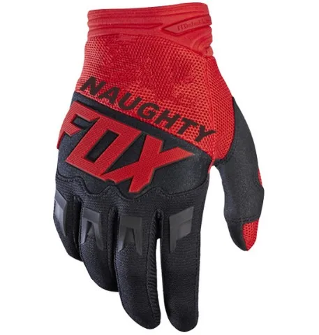 NAUGHTY FOX MX Racing Gloves Motocross MTB XC DH ATV Bike Gloves Motocycle Cycling Bicycle Racing Moto Downhill Guantes - Цвет: Красный