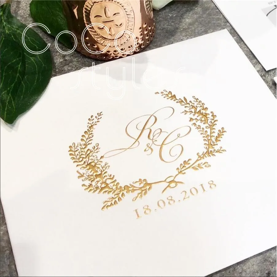 Cocostyles diy простой стиль debossing золото foiling пригласительная карта для церкви