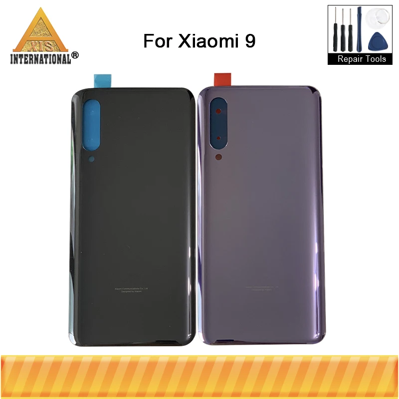 Axisinternational для 6,3" Xiao mi 9 mi 9 mi 9 M9 mi 9 mi 9 стеклянная задняя крышка для батареи Чехол для задней панели с наклейкой 3M