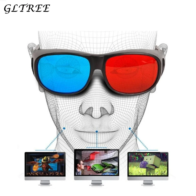 

GLTREE 1PCS Stereo Movie Sunglasses Women Red-blue Cyan Anaglyph Simple Style 3D Glasses 3d Movie Game-Extra Upgrade Style G418