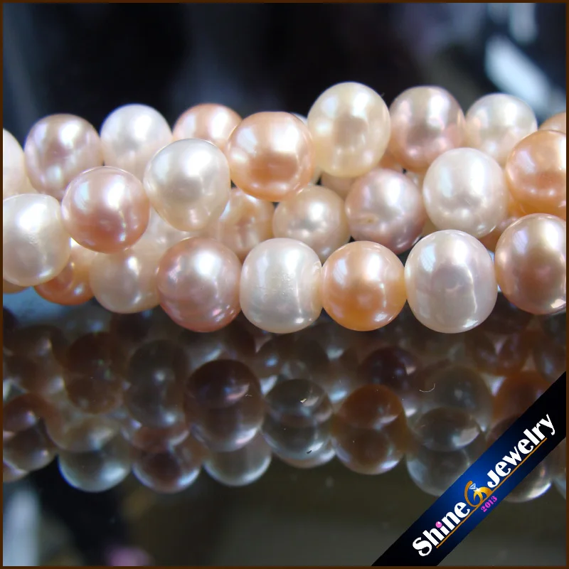 Жемчуг натуральный пресноводный 6 5 7 мм 15 дюймов|bead strands|pearl loose beadspearls |