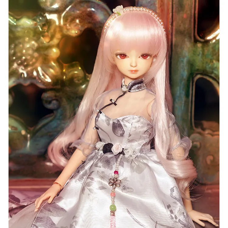 Fortune days 1/4 bjd бледно-розовые волосы в китайском стиле cheongsam 45 см сустав тела |