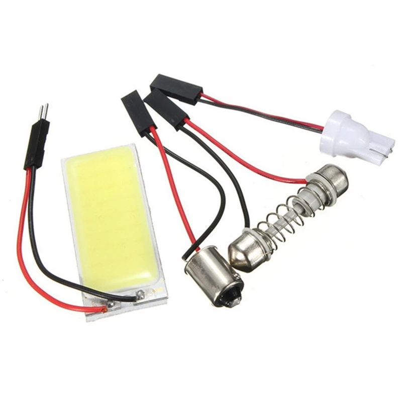 

10 pcs 36 SMD COB LED Panel Dome Lamp Car Interior Reading Plate Light Roof Ceiling Interior Wired Lamp BA9S/T10/Festoon Adapter