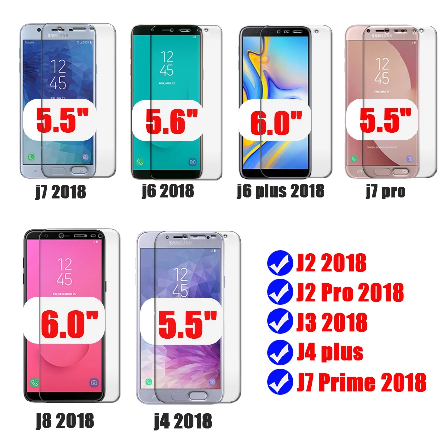 Защитное стекло для Samsung Galaxy J8 j7 Prime защитная пленка экрана samsun лист tremp J4 j6 plus j2 j3 Pro