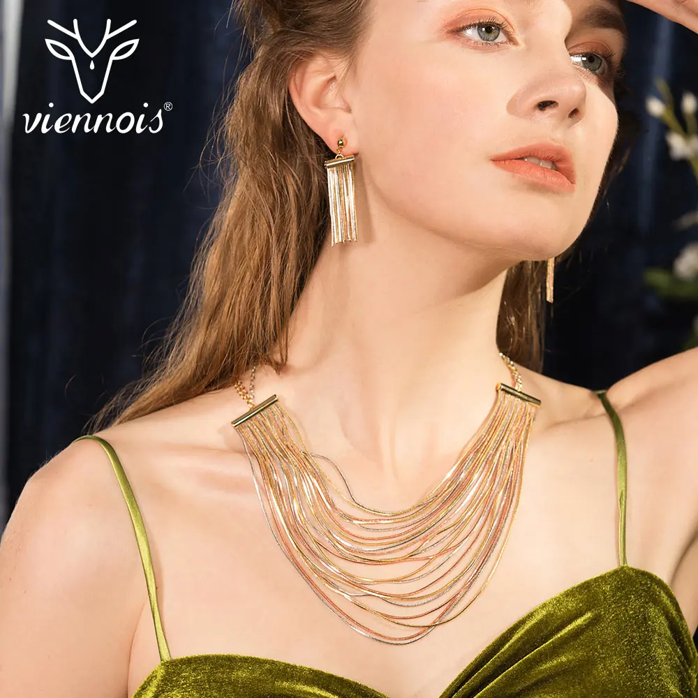 Viennois новинка разноцветный набор украшений для женщин геомертические серьги с