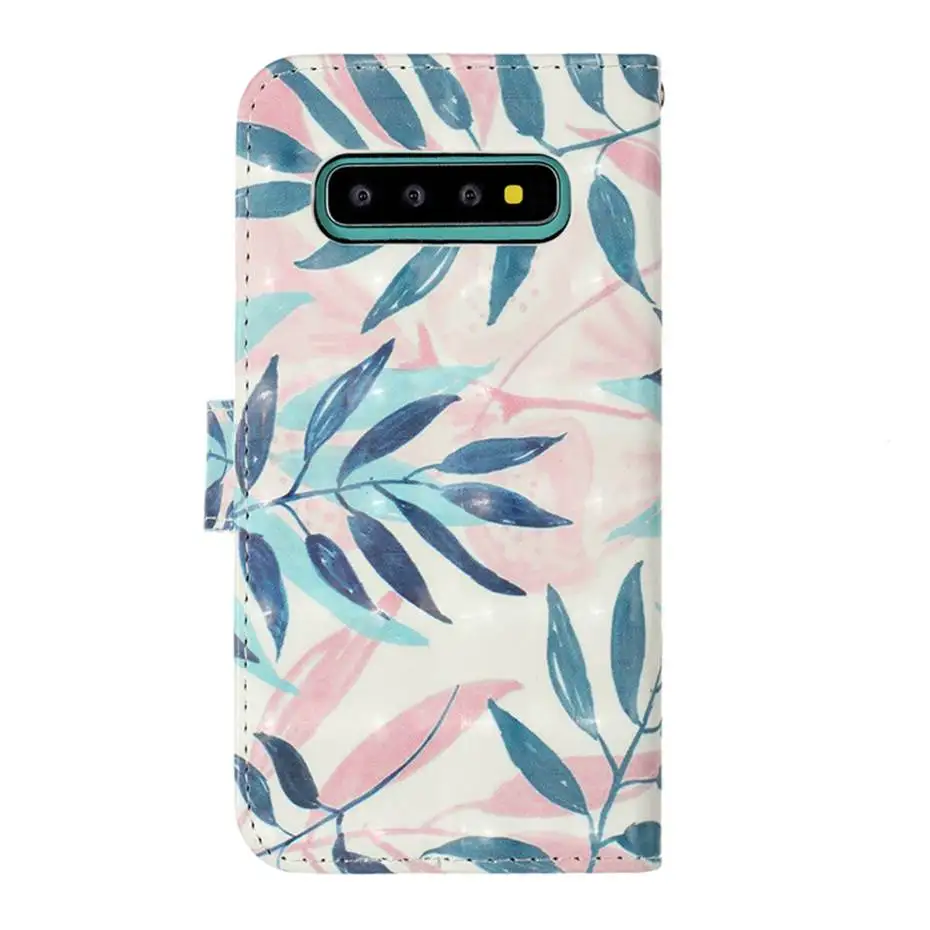 3D лазерный кожаный флип чехол для samsung galaxy S8 S9 S10 S10e плюс J8 J3 J4 J6 J7 A50 A30 A7 M10 M20 M30 бумажник чехол для телефона
