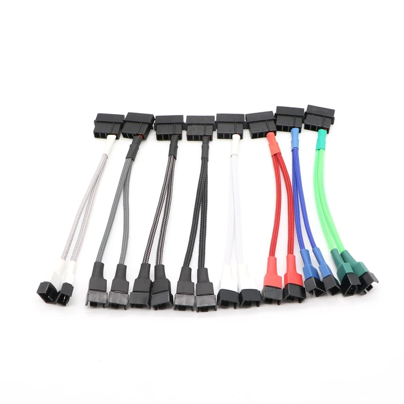 2 шт./лот 12 в IDE Molex 4Pin на двойной 3Pin / кабель адаптера питания