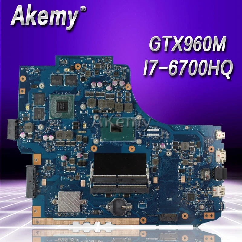 Akemy GL752VW материнская плата для ноутбука ASUS GL752VW GL752V GL752 тестовая оригинальная материнская плата I7-6700HQ GTX960M