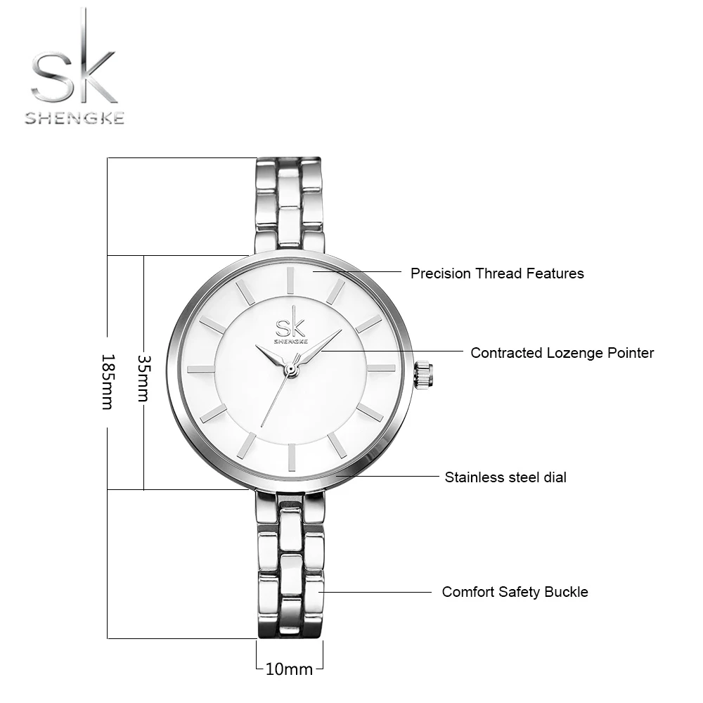 Shengke новые брендовые модные женские часы простые кварцевые Montre Femme наручные 2018