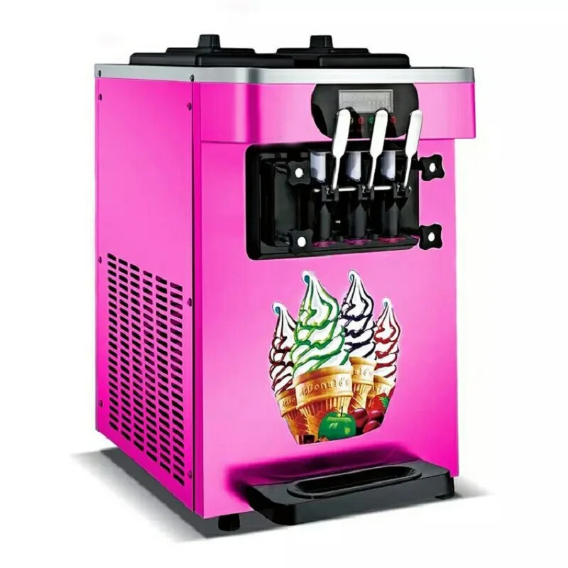 

Table Top Small Ice Cream Machine 3 Flavors Soft Serve Ice Cream Maker 18L/H With Free Shipping