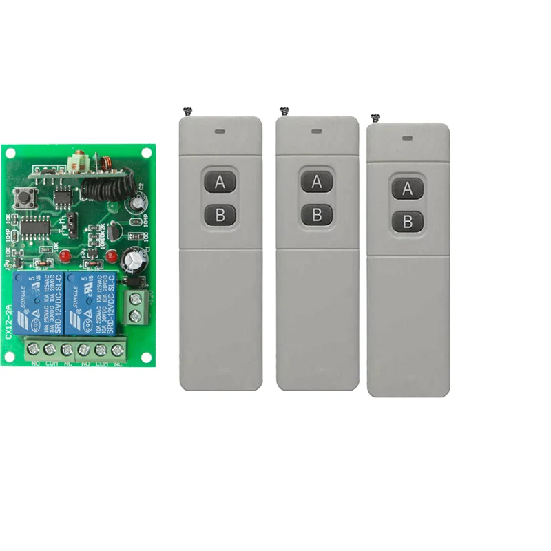 3000M Long Distance DC 12V 2 CH 2CH RF Wireless Remote Control Switch System Transmitter + Receiver 315/433 MHz | Электроника