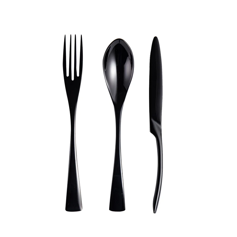 ONEUP 4 шт./компл. набор черных столовых приборов из нержавеющей стали Роскошная