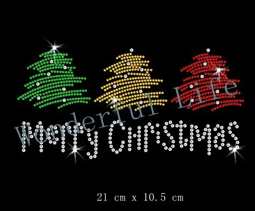 Качество чудесная жизнь 3 шт./лот Рождественская елка Стразы Кристалл Железный на