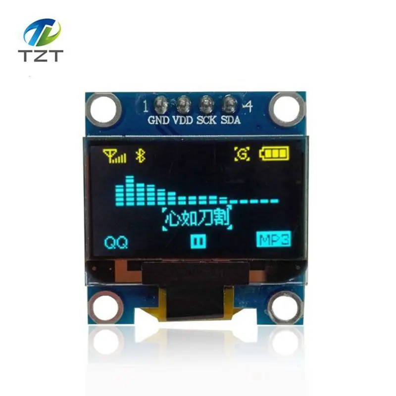 0 96 дюймовый IIC Серийный желтый синий oled дисплей модуль 128X64 I2C SSD1306 12864 плата с ЖК