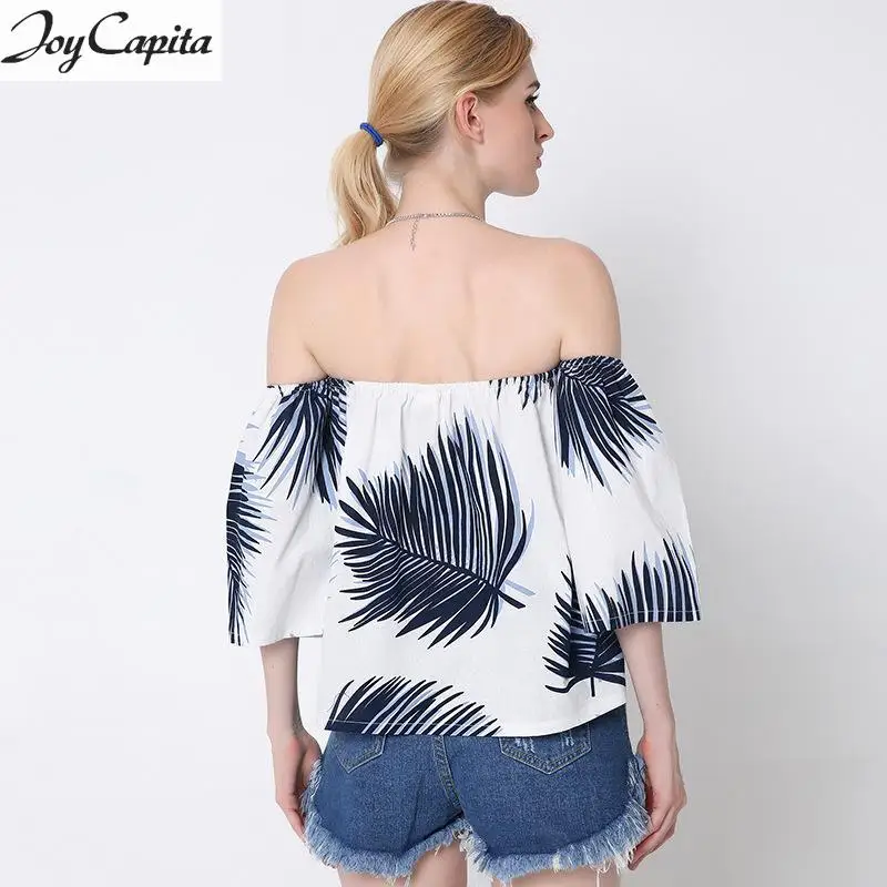 Радость На Душу Населения 2017 Европа Ветер Женщины Блузка Без Бретелек Blusas Mujer Slash