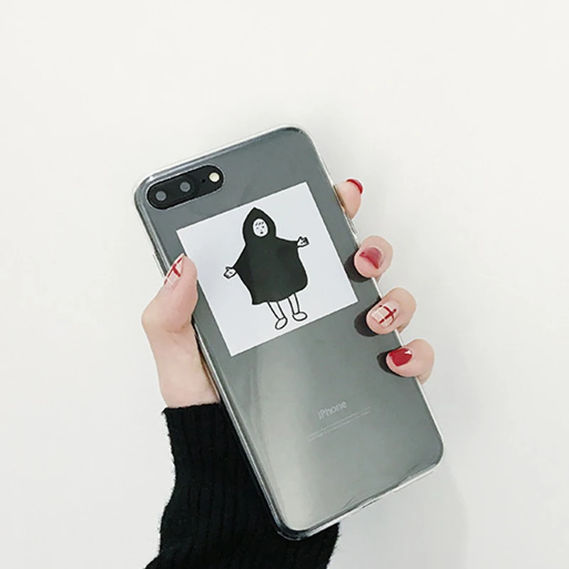 Для iPhone 8 7 6 6s plus корейский модный чехол с рисунком для девочек и мальчиков простой