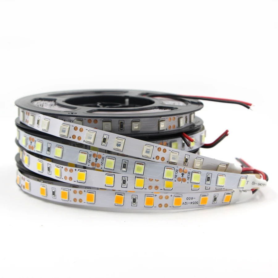 5 м 5050 5054 Светодиодные ленты света 60leds/M 120 светодиодов/м не Водонепроницаемый 12 В