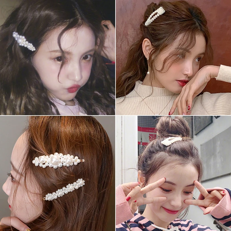 Заколка для волос с жемчугом Ms. Fashion Красивая корейская заколка из сплава BB