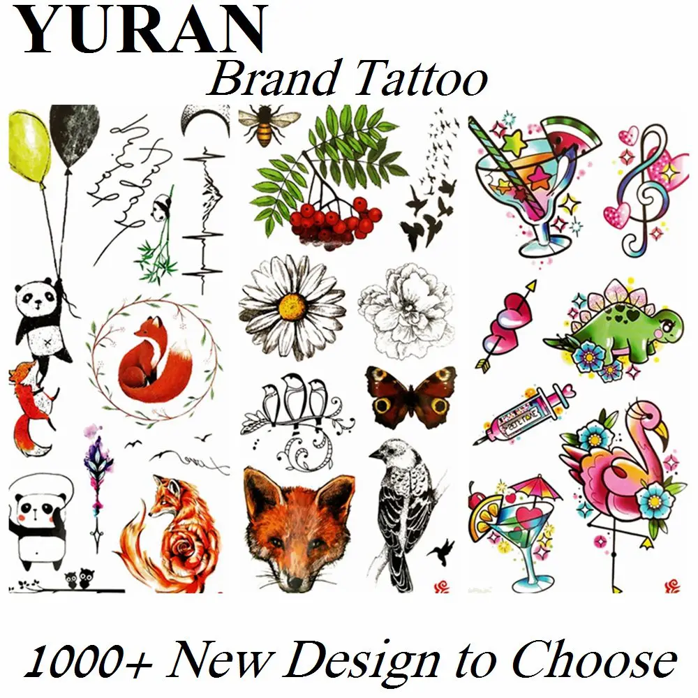

Cartoon Lovely Animal Panda Fox Temporary Tattoos Sticker Body Art Arm Tattoo Small Waterproof Fake Tatoos For Kids Children