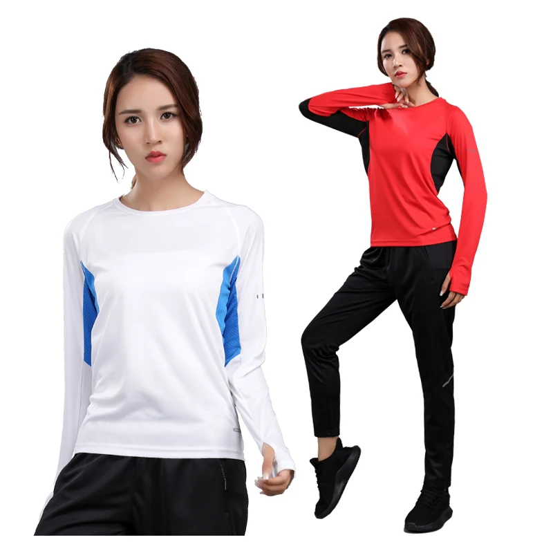 Женская спортивная рубашка с длинным рукавом тренировочная блузка спортивный