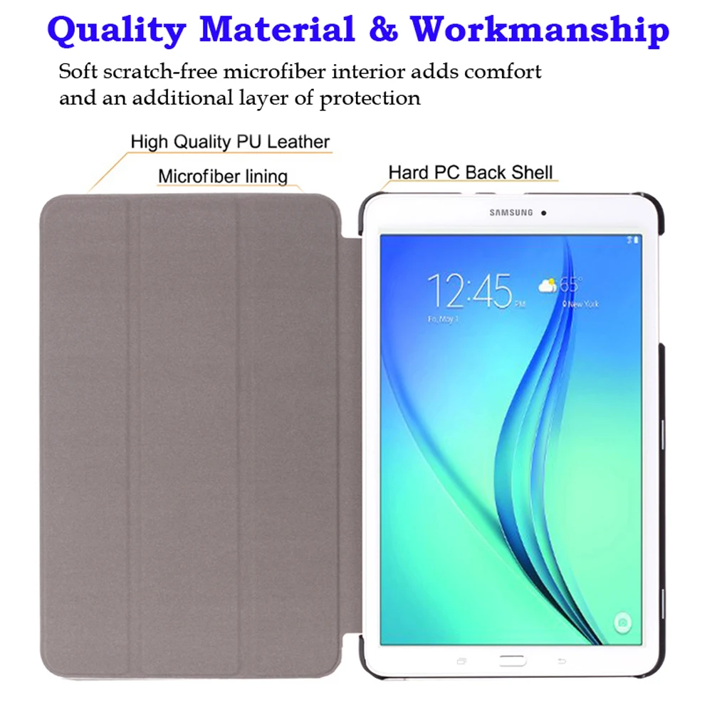 Ультратонкий чехол для samsung Galaxy Tab E 9,6 T560 T561 T565 T567V 9," планшет с Откидывающейся Крышкой из искусственной кожи, защитный чехол+ пленка+ ручка