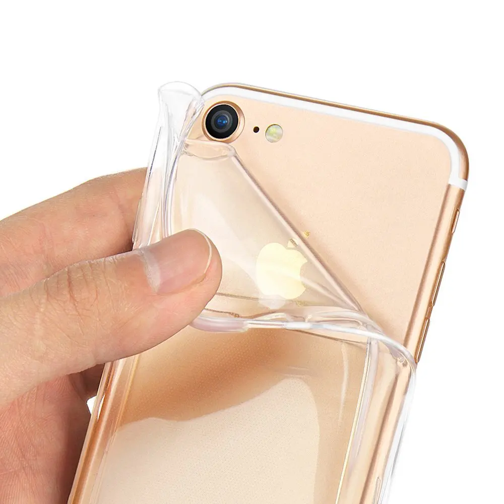 Прозрачный чехол для телефона из ТПУ с отделением карт iPhone X 7 8 6S 6 Plus 7Plus ультра