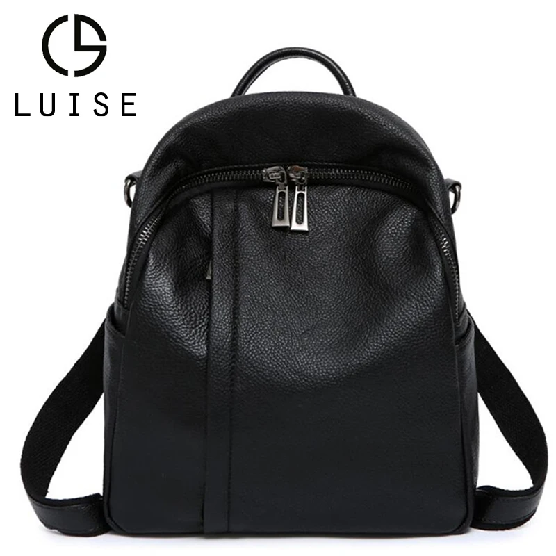LUISE рюкзак из натуральной кожи Для женщин сумка через плечо воловьей с дорожная