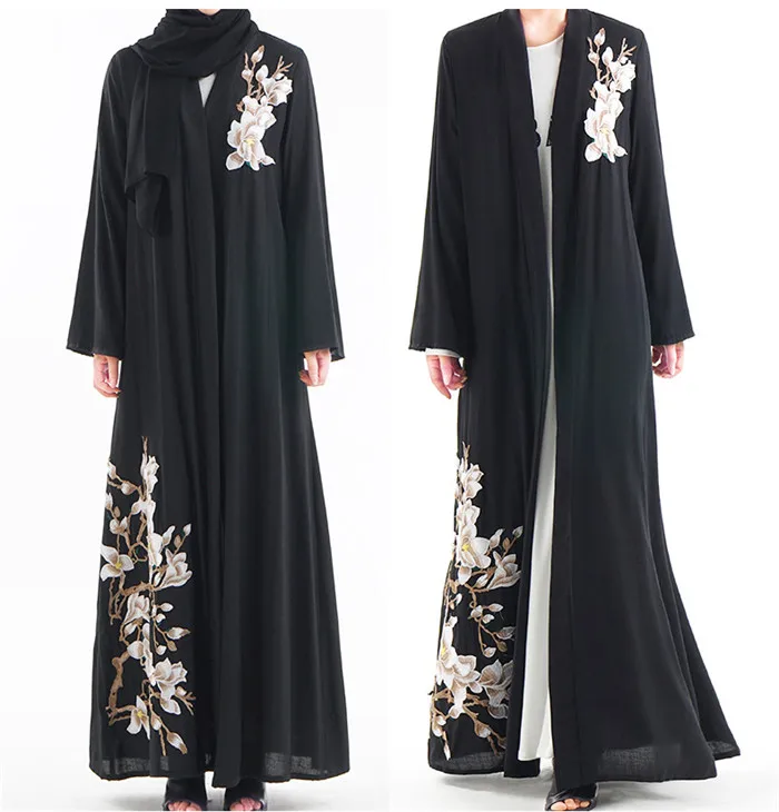 Muslim women's heavy industry embroidered cardigan burqa
