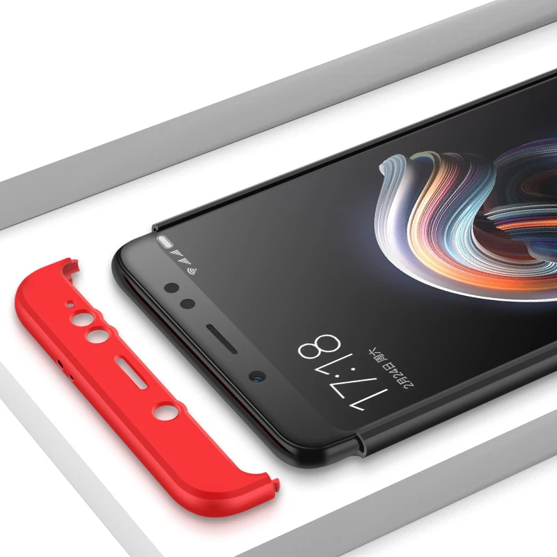 Case on Xiaomi Redmi Note 5 Pro 360 Full Body Protection Anti-knock Fashion Matte Hard for Note5 Gift Tempered Glass |