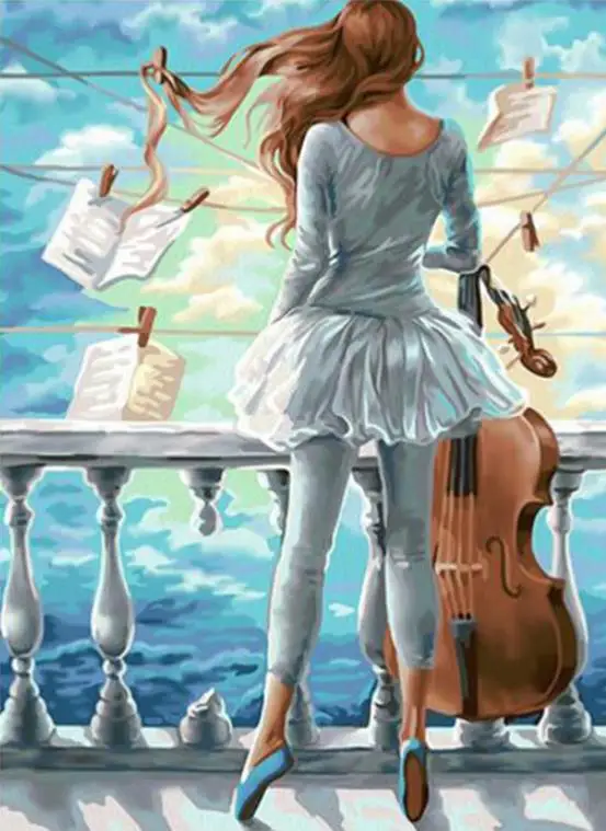 

5D DIY Diamond Painting Girl Diamond Mosaic Cello Picture Of Rhinestones Diamond Embroidery Cross Stitch Home Decor