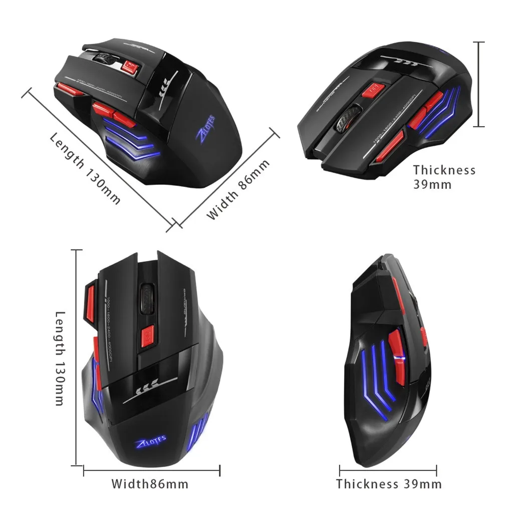 Новинка 2019 игровая мышь Zelotes 2 4G USB-приемник беспроводное соединение 30 метров