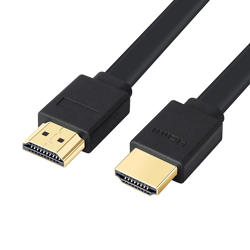Плоский длинный кабель HDMI 1 4 высокоскоростной позолоченный штекер-штекер версия