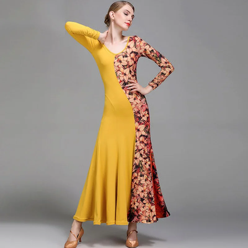 

High-quality ballroom dance dresses woman modern dance GB dance waltz tango dance women's competition dress big swing dress