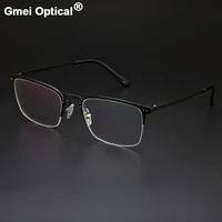 gmei optical titanium alloy half rim presciption eyeglasses frames for men women myopia eyewear hyperopia spectacles lf2023