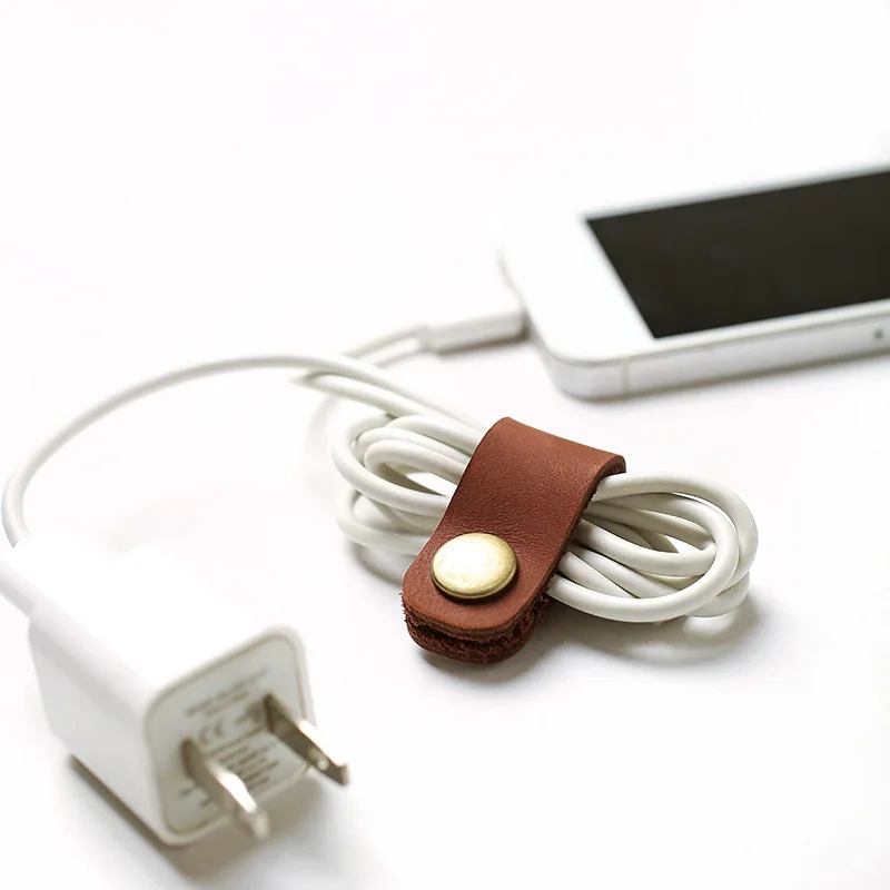 5 шт. кожаный зажим для проводов подгоняемые крючки передачи данных кабельные