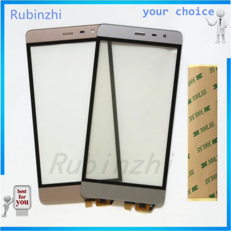 RUBINZHI Phone Touch Screen Panel Sensor Front Glass For Micromax q4202 Touchscreen Digitizer Replacement Lens With 3m tape | Мобильные