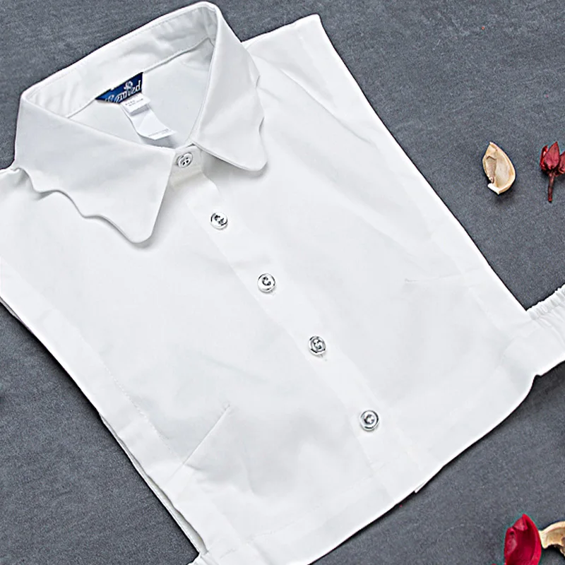 

Новейшие аксессуары хлопковая рубашка белая волна женская съемная декоративная красочная Модная стильная рубашка с кристаллами декоратив...