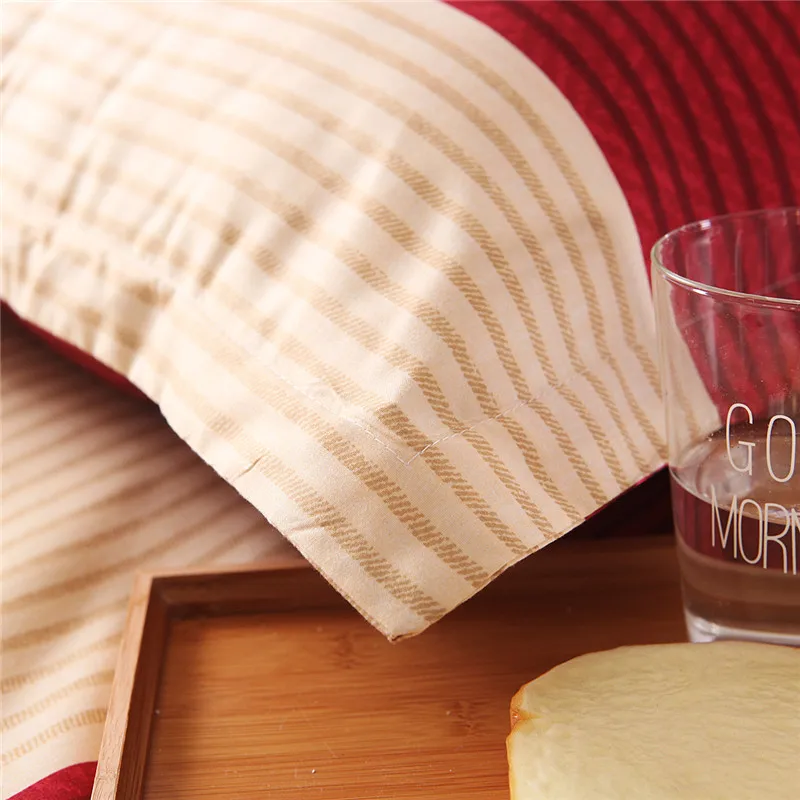 Красно коричневые комплекты постельного белья в клеточку двухслойная хлопковая