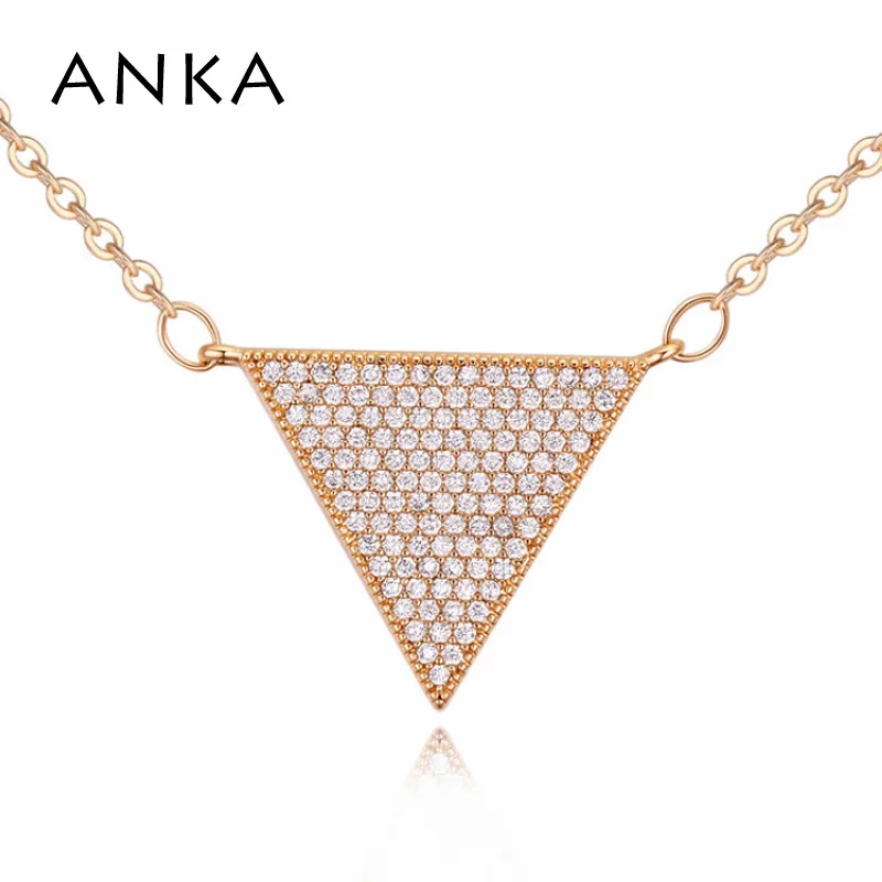Анка женские украшения подвеска треугольной формы ожерелье с ААА кубического