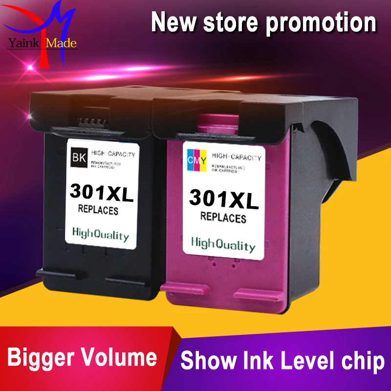 2PK сменный картридж для струйной печати 301 xl CH563EE CH564EE Deskjet 1000 1050 2000 2050 совместимый с
