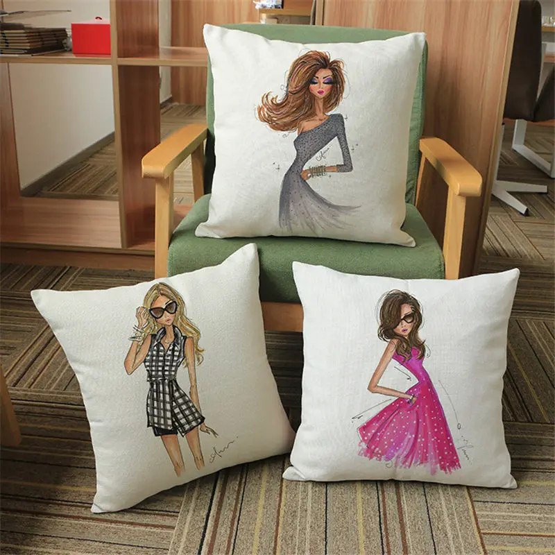 

Европейская мультяшная длинная подушка для девочки, наволочки для автомобилей, стульев, диванов, наволочки для дома, декоративные подушки ...