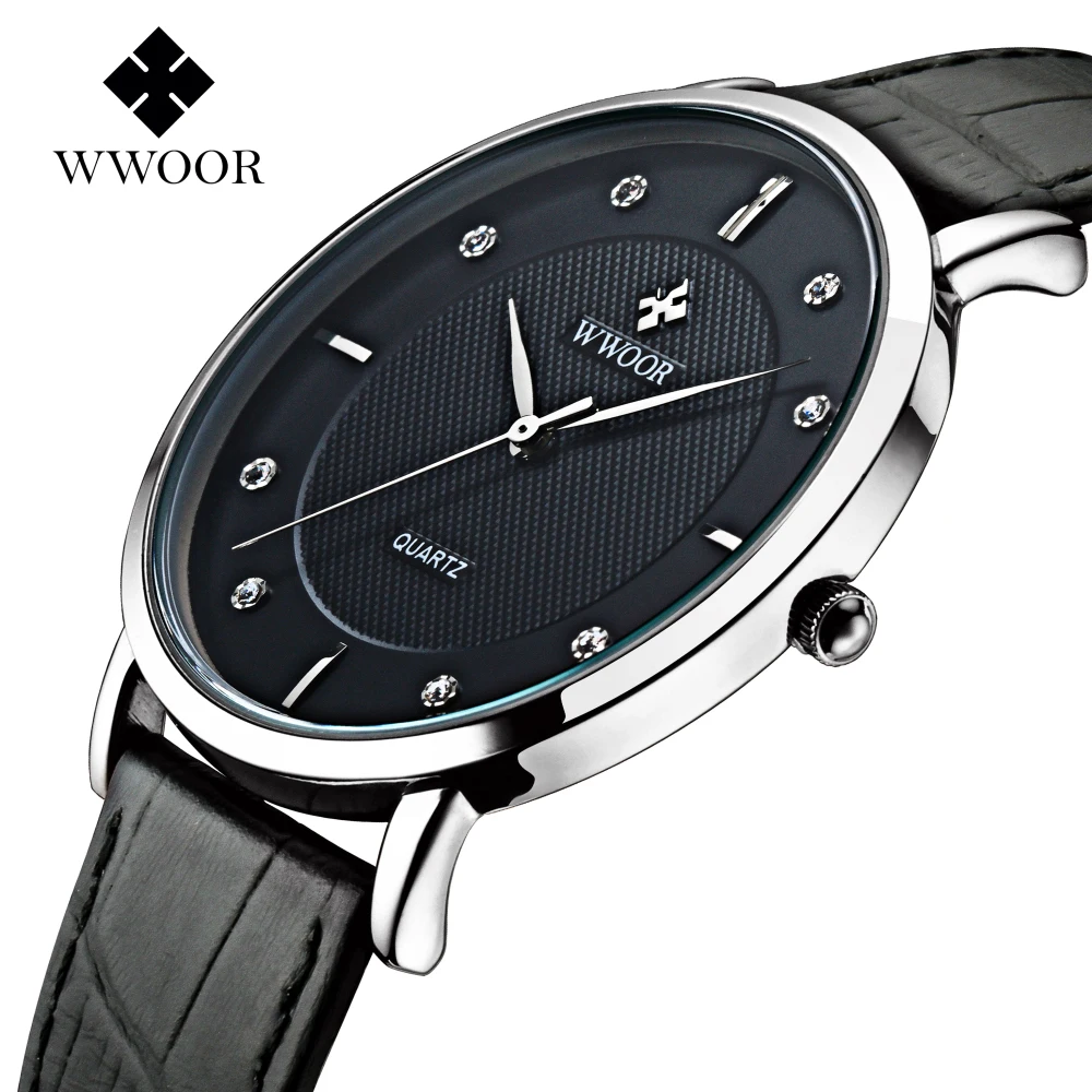 Топ бренд 50 м водонепроницаемые мужские спортивные часы кварцевые ультра тонкие