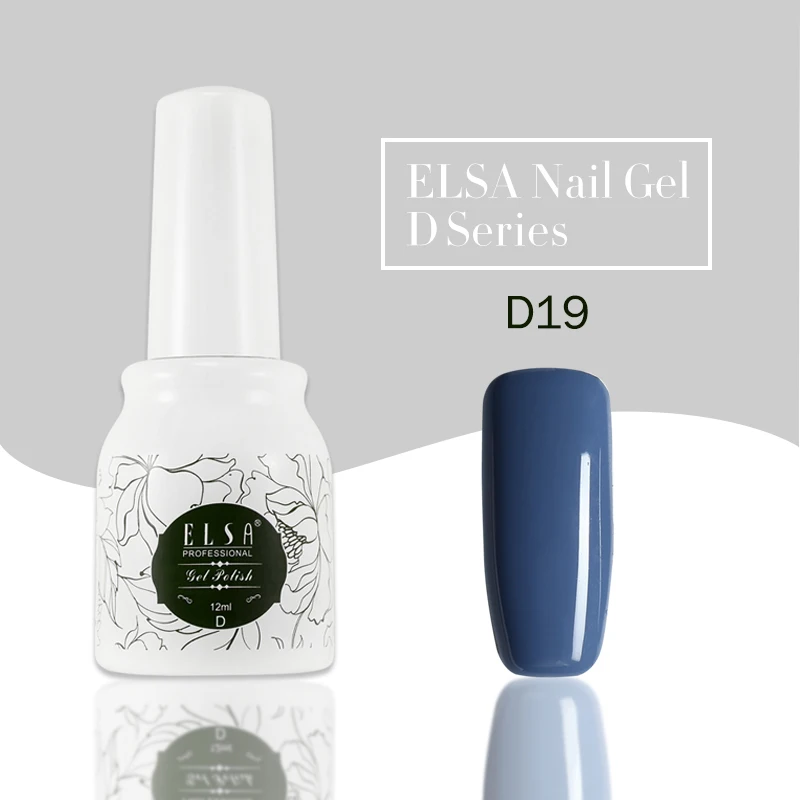 D19 ELSA, 32 цвета, Гель-лак для ногтей, 12 мл, телесный, серый цвет, Гель-лак для ногтей, впитывается, Гель-лак для ногтей, маникюрный лак гель-лаки - Цвет: D19