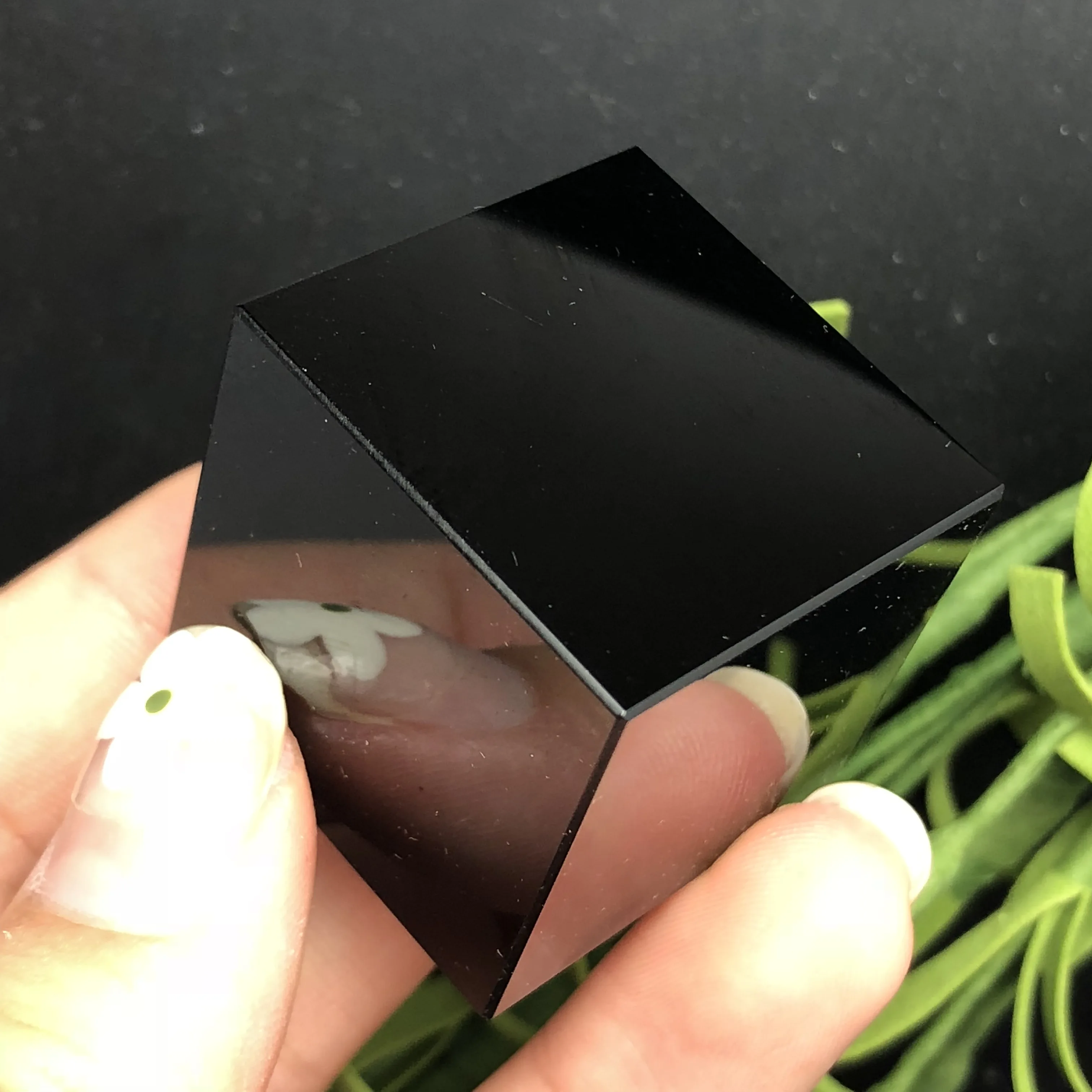 

Natural obsidian cube chakra reiki healing home decoration craft